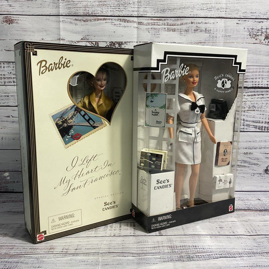 NIB Barbie X Sees Candies Set Of 2 Vintage 90s Dolls Happy Habit, San Francisco