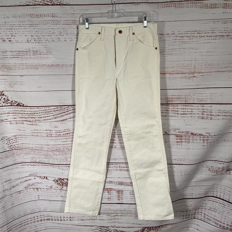 Wrangler Vintage 90s Cowboy Cut Slim Fit 936WHI Cream Denim Jeans - Size 30x32