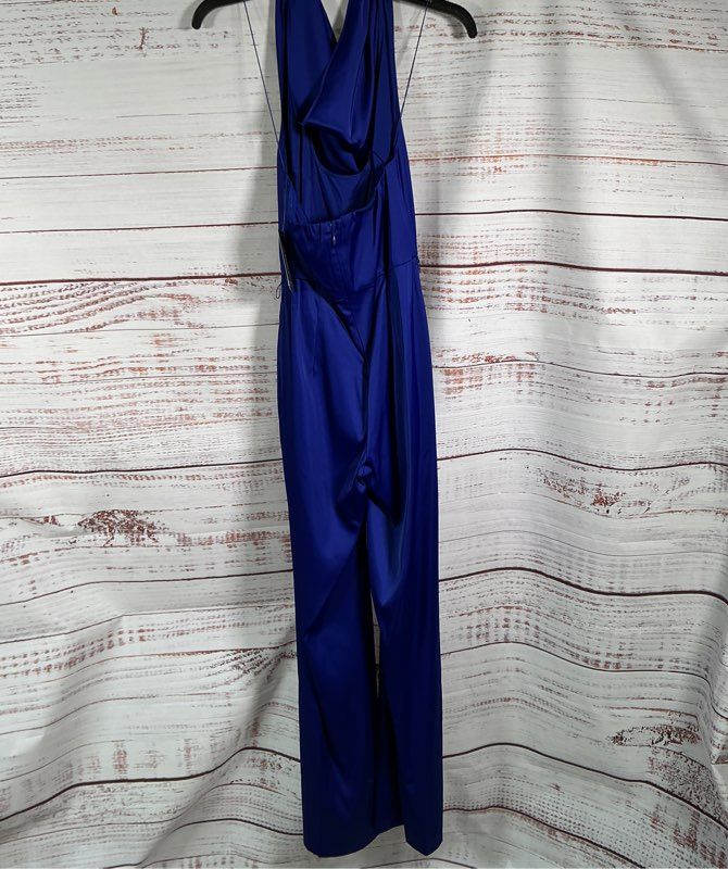 NWT Liv Foster Royal Blue Cowlneck Jumpsuit Size 2 Retail $285