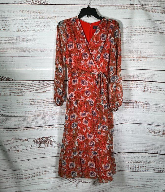 NWT Sam Edelman Orange Print Wrap Dress Size 0 Retail $168