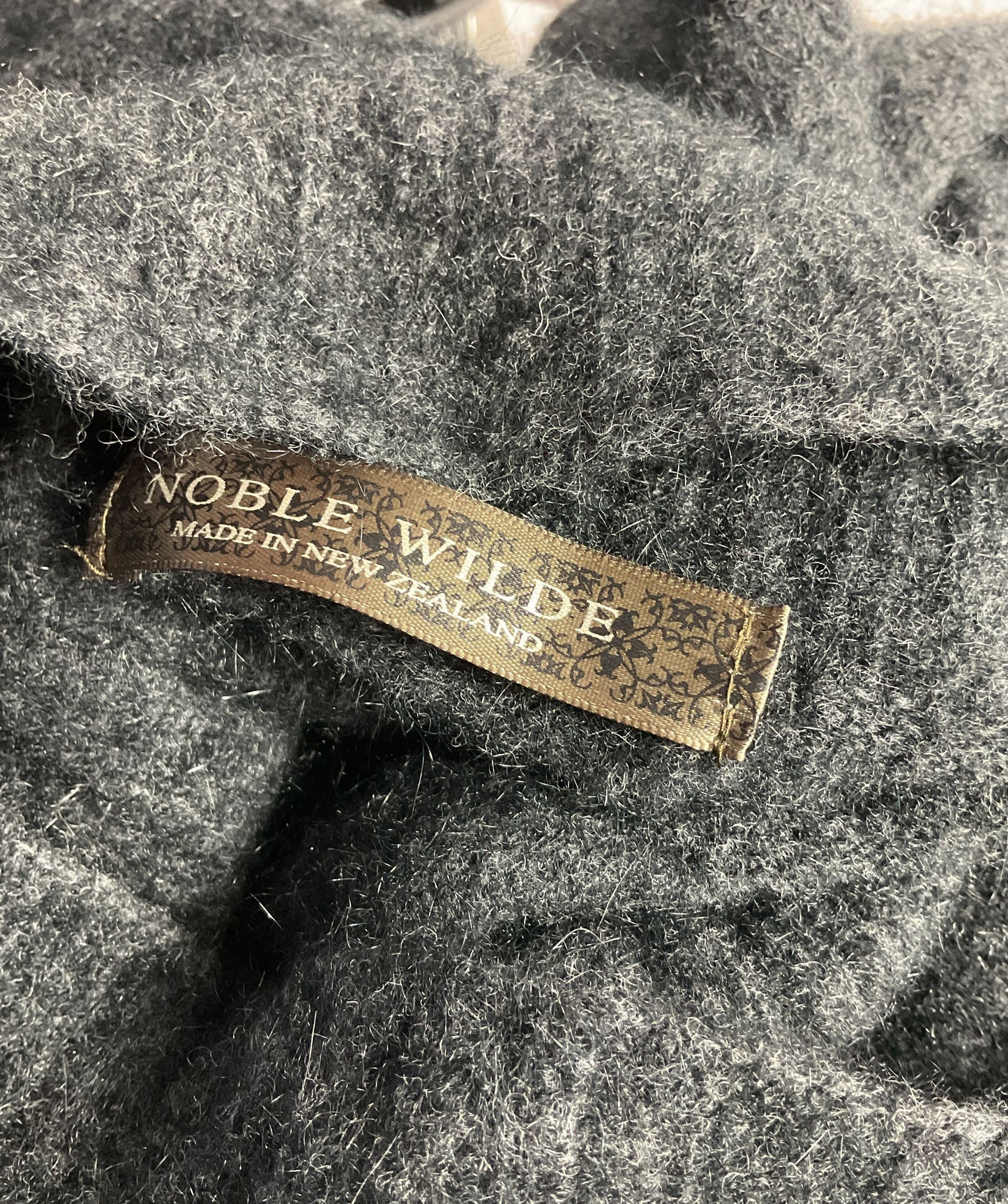 Noble Wilde Possum Fur Blend Turtleneck Sweater Gray OS