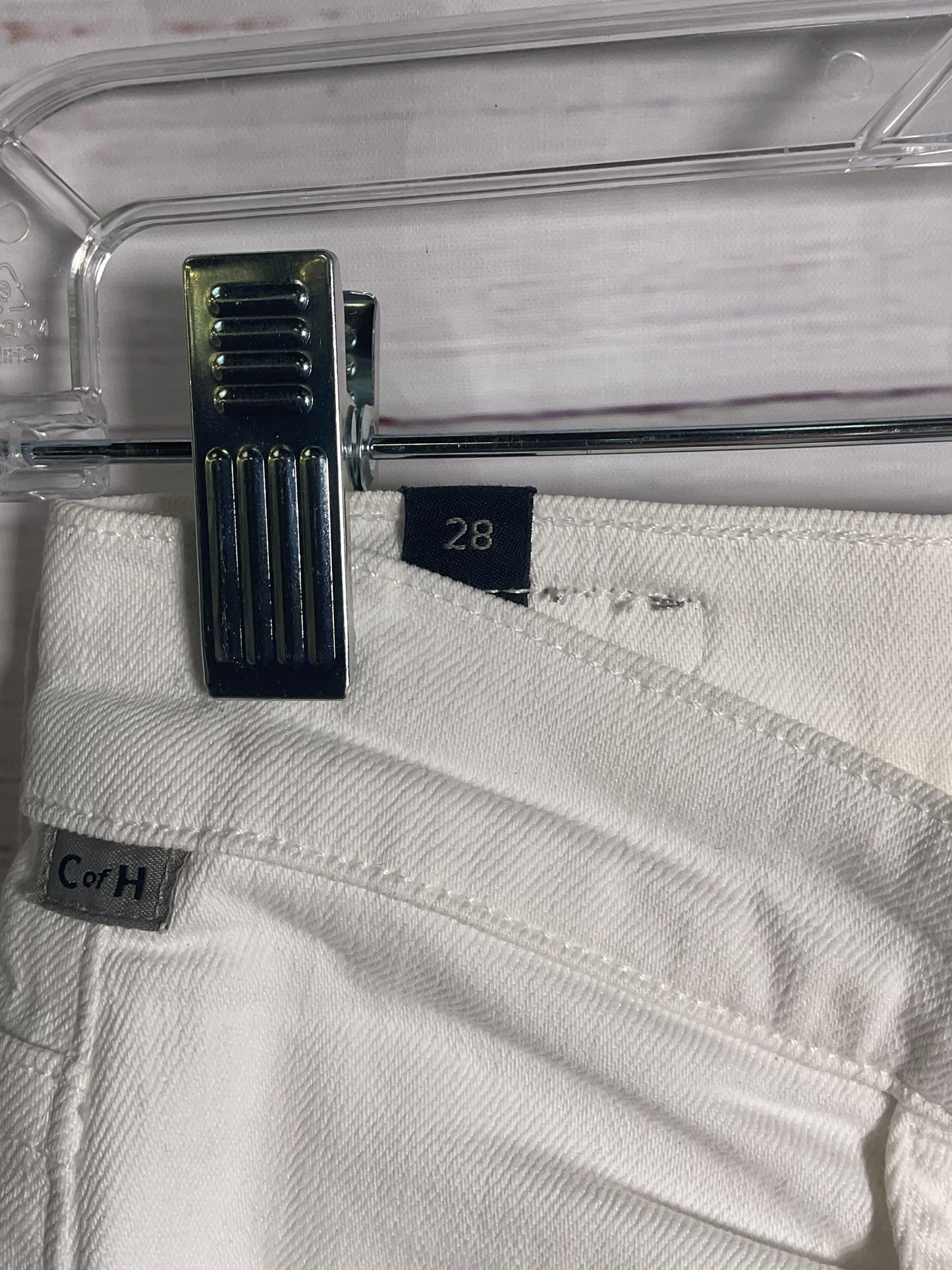 Citizen of Humanity White Drew Fray High Rise Crop Flare Jeans - Size 28