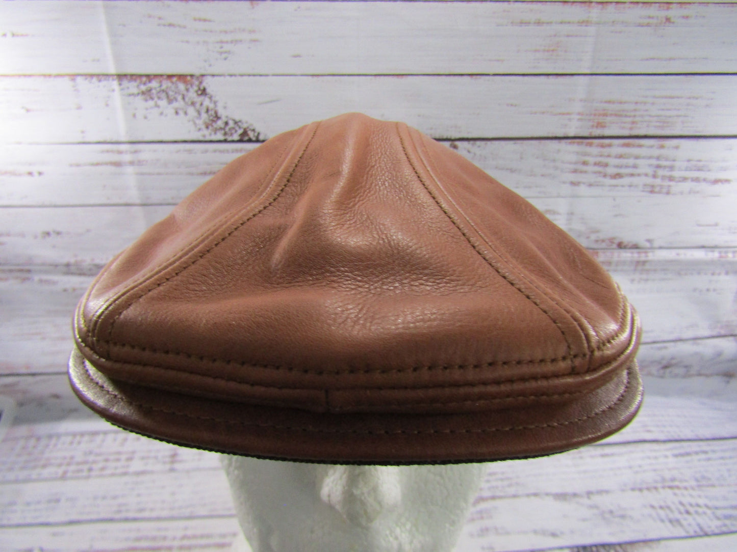 Goorin Bros Chandler Fields Men's Whiskey Leather Newsboy Cabbie Flat Cap