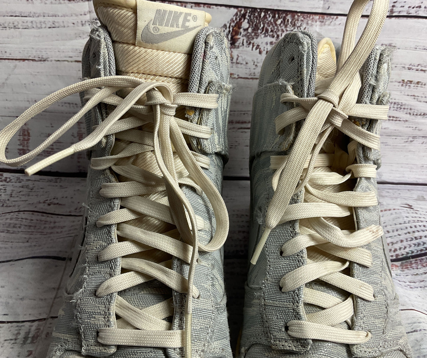 Nike Dunk Sky Hi Premium Wedge Sneakers Gray Sail Silver 10