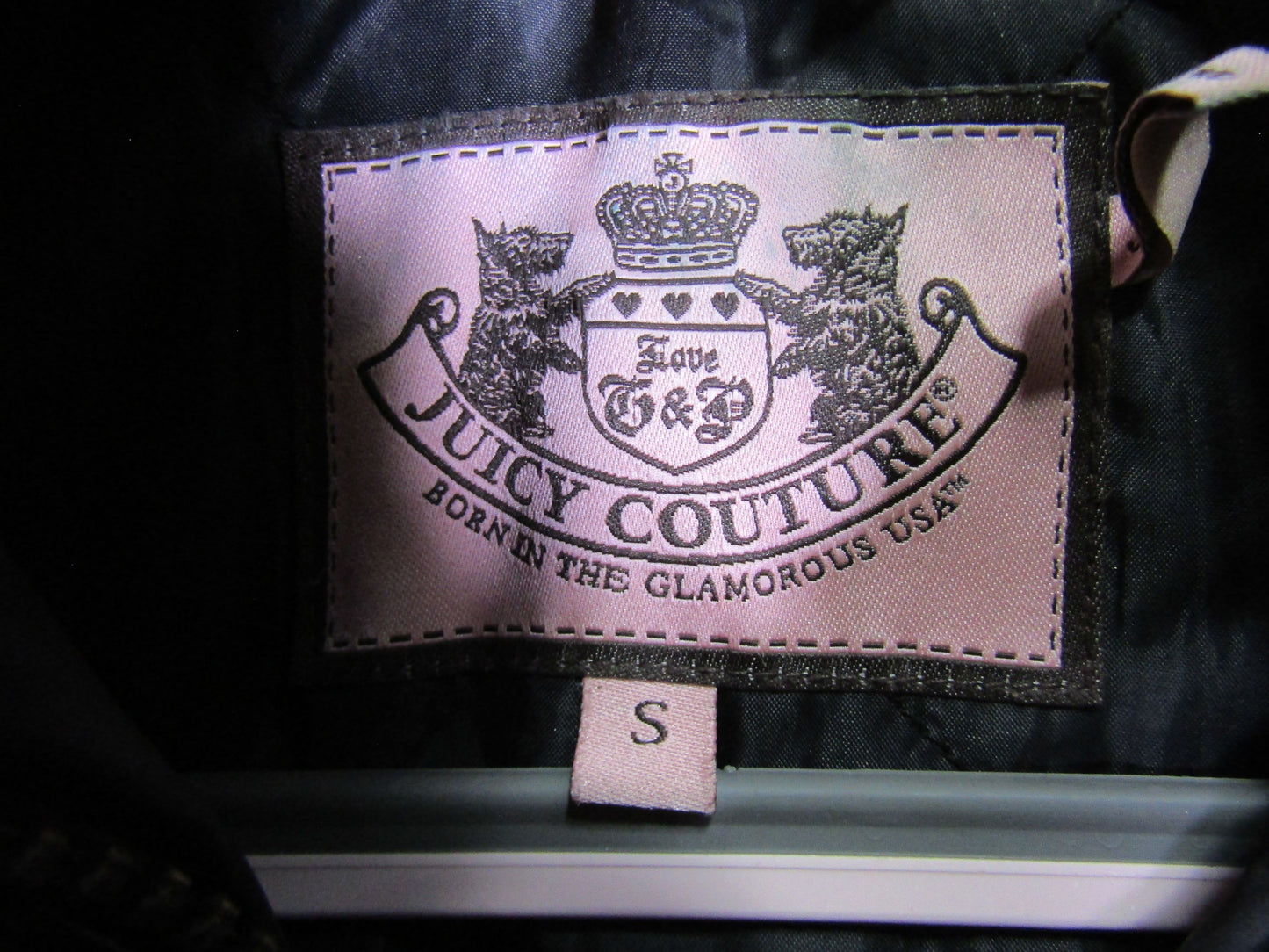Juicy Couture Women's Black Down Feather Puffer Parka Jacket Size S