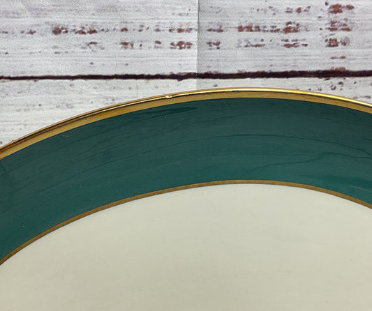 Flintridge China Sylvan Serving Tray Teal Gold Trim