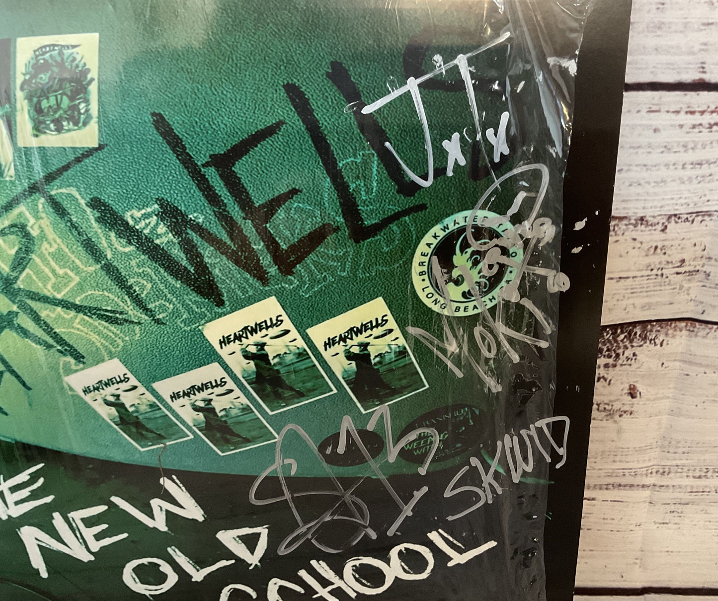 Heartwells The New Old School Autographed Vinyl Record Green Black