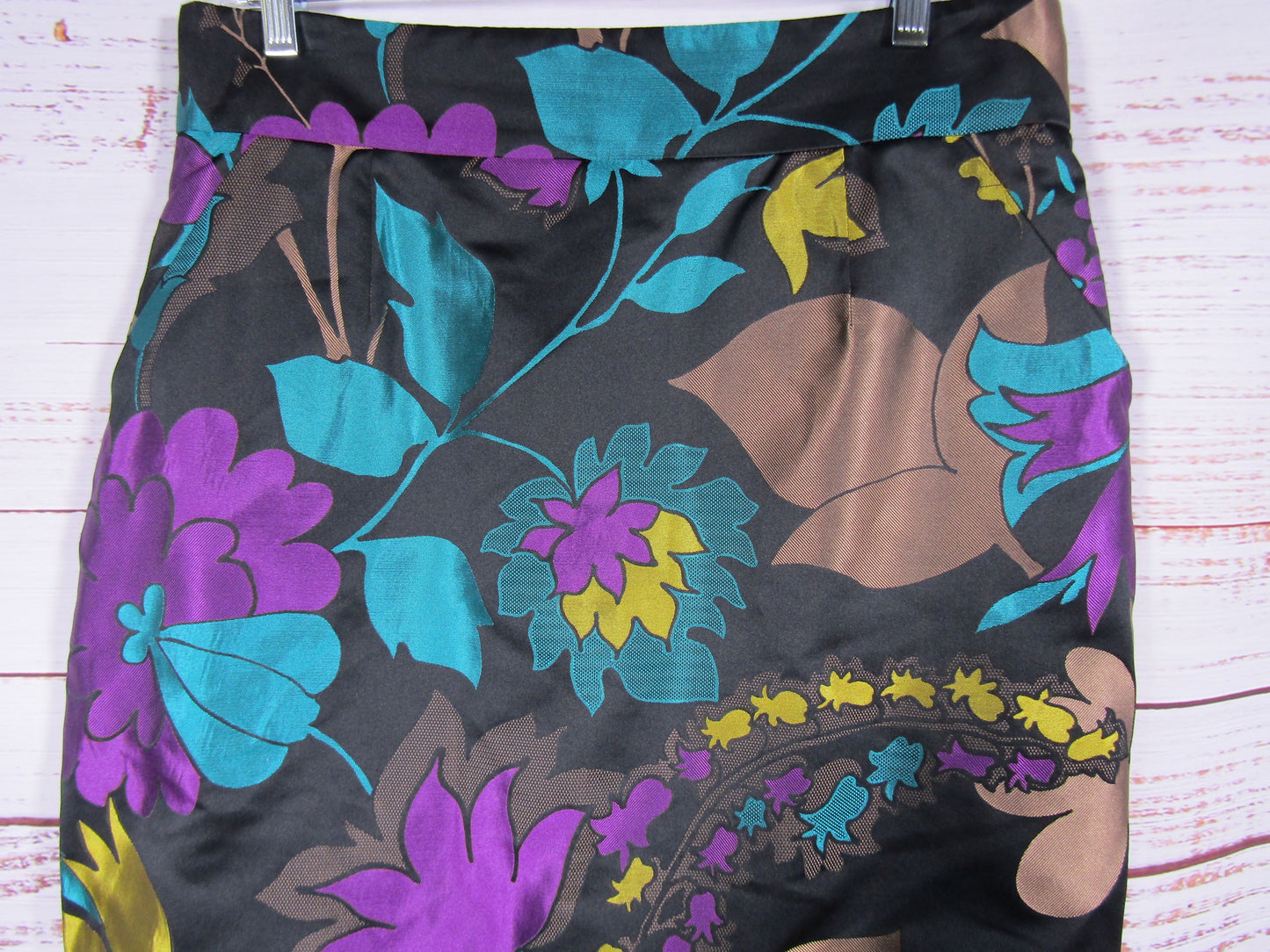 Escada Women's Multi-Color Floral Silk Blend Pencil Skirt Size 42