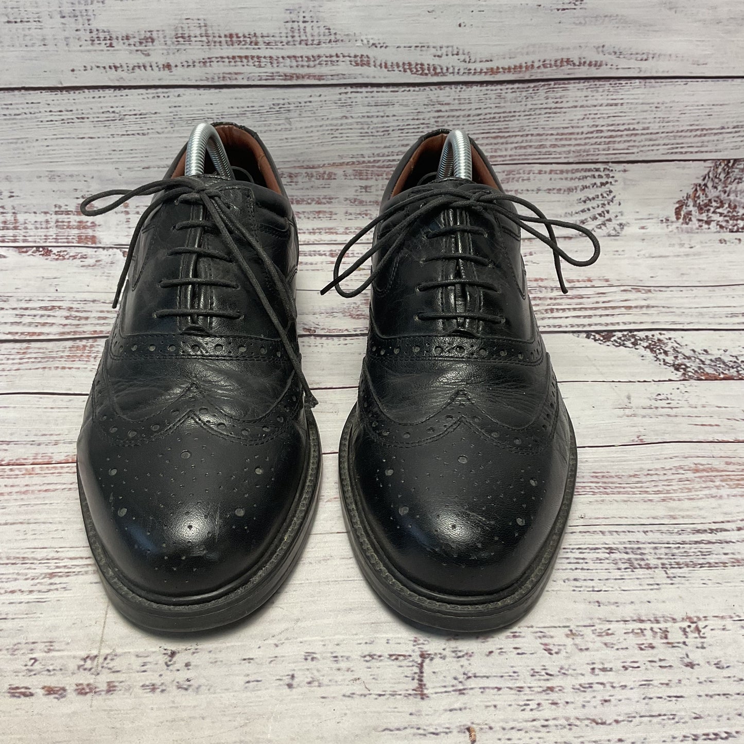 J. Terry & Sons Black Leather Oxford Brogue Dress Shoe Men Size 9