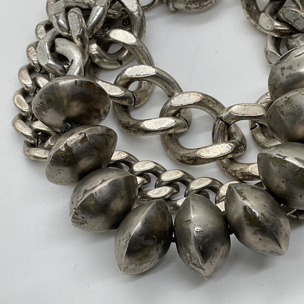 VTG. GILES AND BROTHER Triple Strand Chunky Chain Bracelet- 7.5"