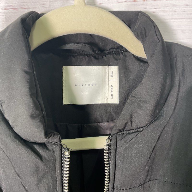all:row Black Quilted Puffer Coat - Size Small