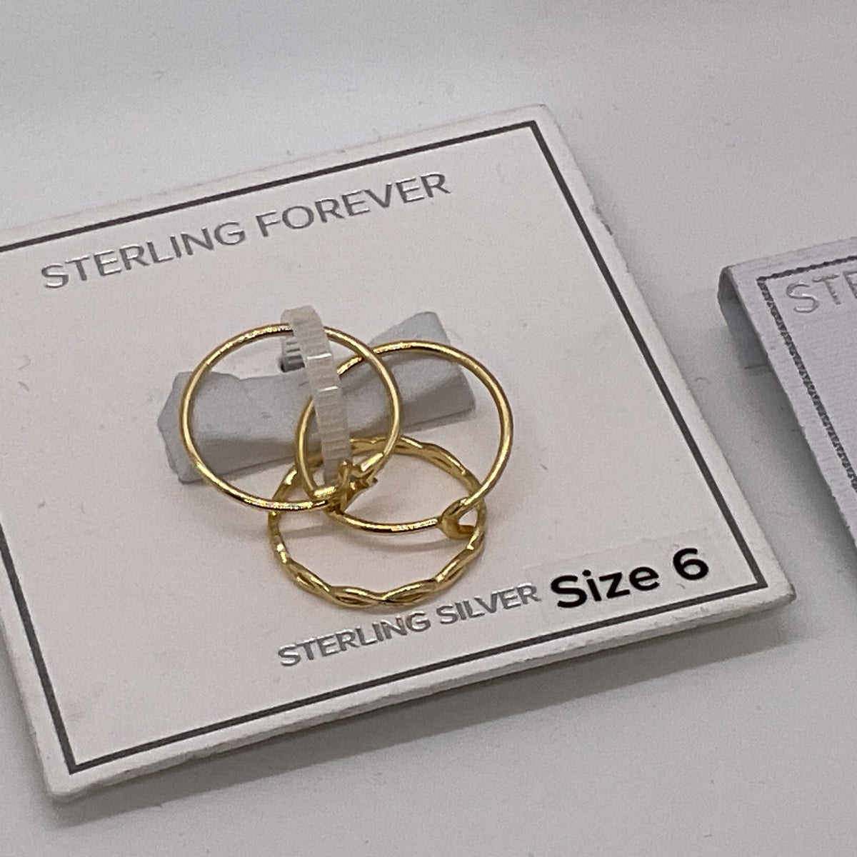 NEW STERLING FOREVER SF Sterling Silver & Sterling Silver Gold Plated Rings