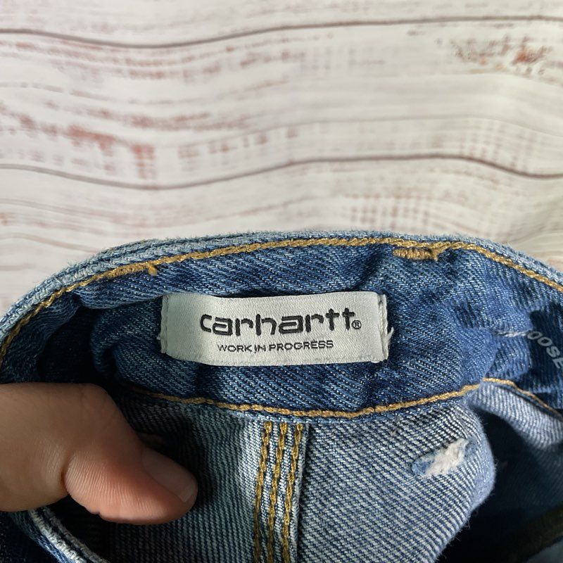 Carhartt WIP Work in Progress Double Knee Loose Tapered Barrel Jeans - Size 25
