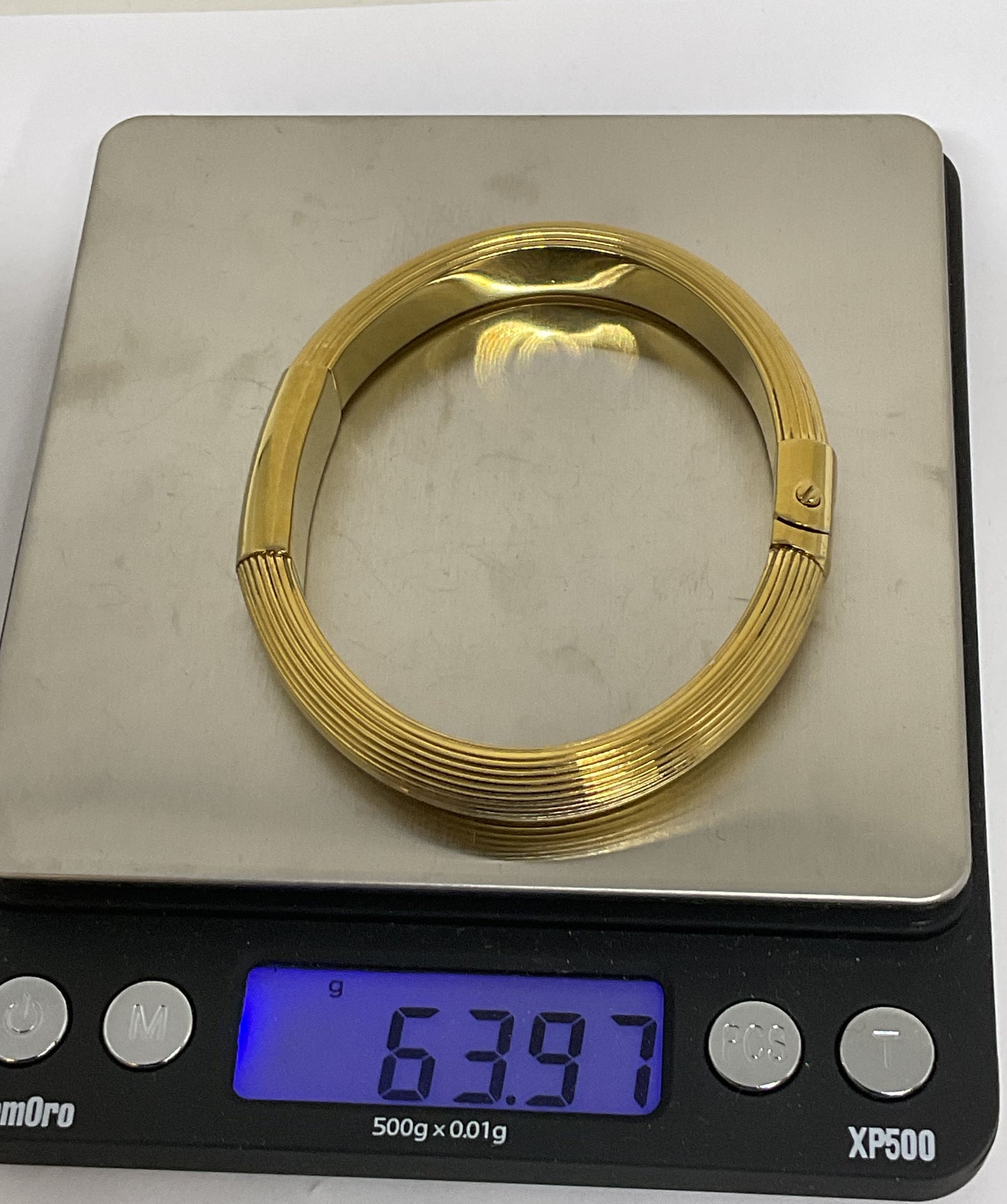 MICHAEL KORS Gold Tone Hinged Bangle Bracelet