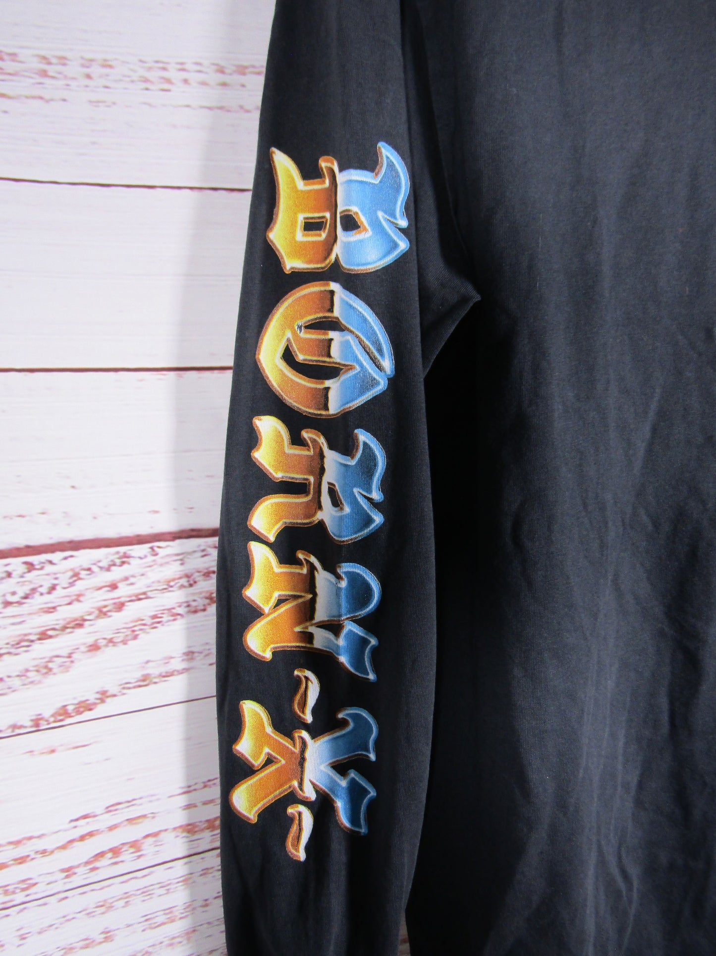 Born x Raised Men's Distressed Black Cotton Long Sleeve T-Shirt Size S