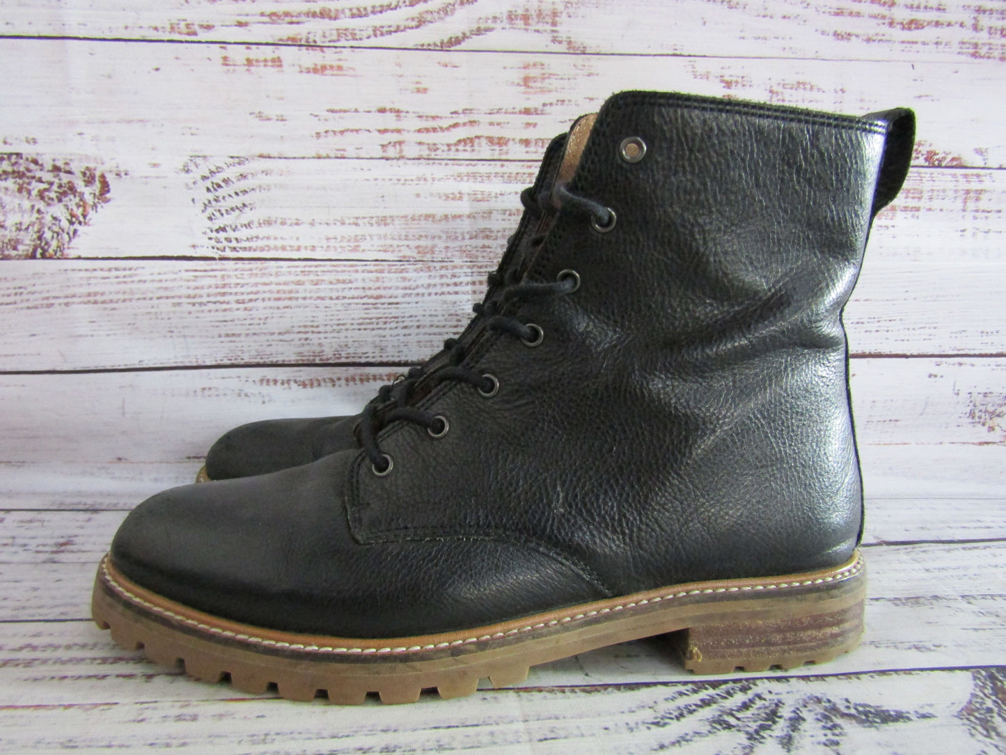 Madewell The Clair Women's Black Leather Combat Boots Size 7.5