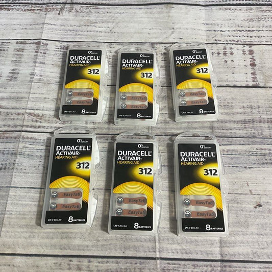 Lot of 48 BRAND NEW Duracell Activair Hearing Aid Battery Size 312 Exp. 2024