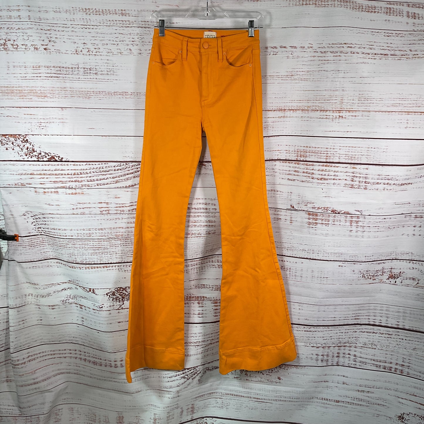 Alice + Olivia Orange Beautiful High Rise Bell Bottom Jeans Pants - Size 25
