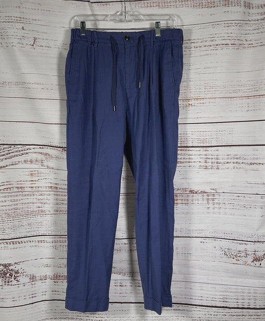 Todd Snyder Linen Blend Drawstring Pants Blue S