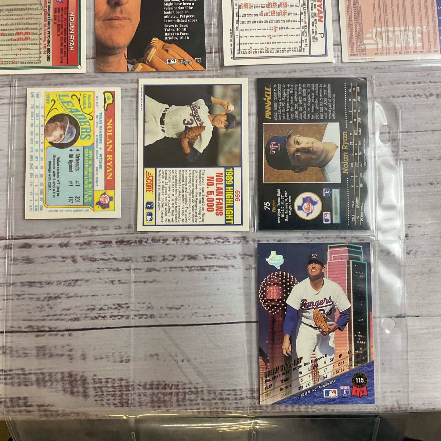 Set of 22 NOLAN RYAN Baseball Cards- Topps, Upper Deck, Fleer, Pinnacle