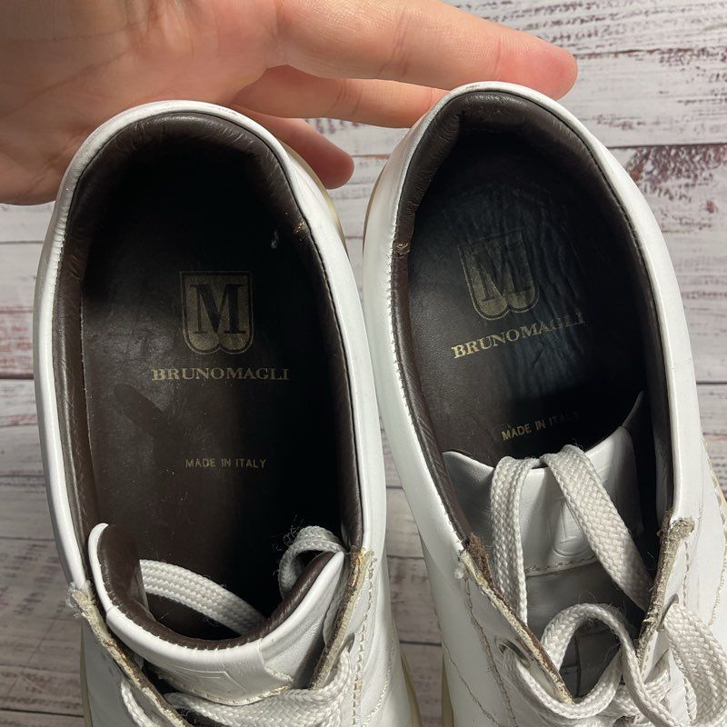 Bruno Magli Warren White Leather Sneaker Men's Size 8.5 US