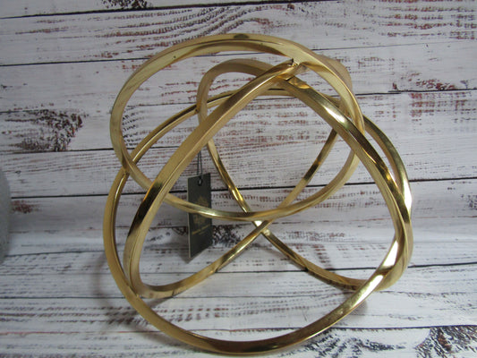 Regina Andrews Ellipse Modernist Brass Sphere Tabletop Decor