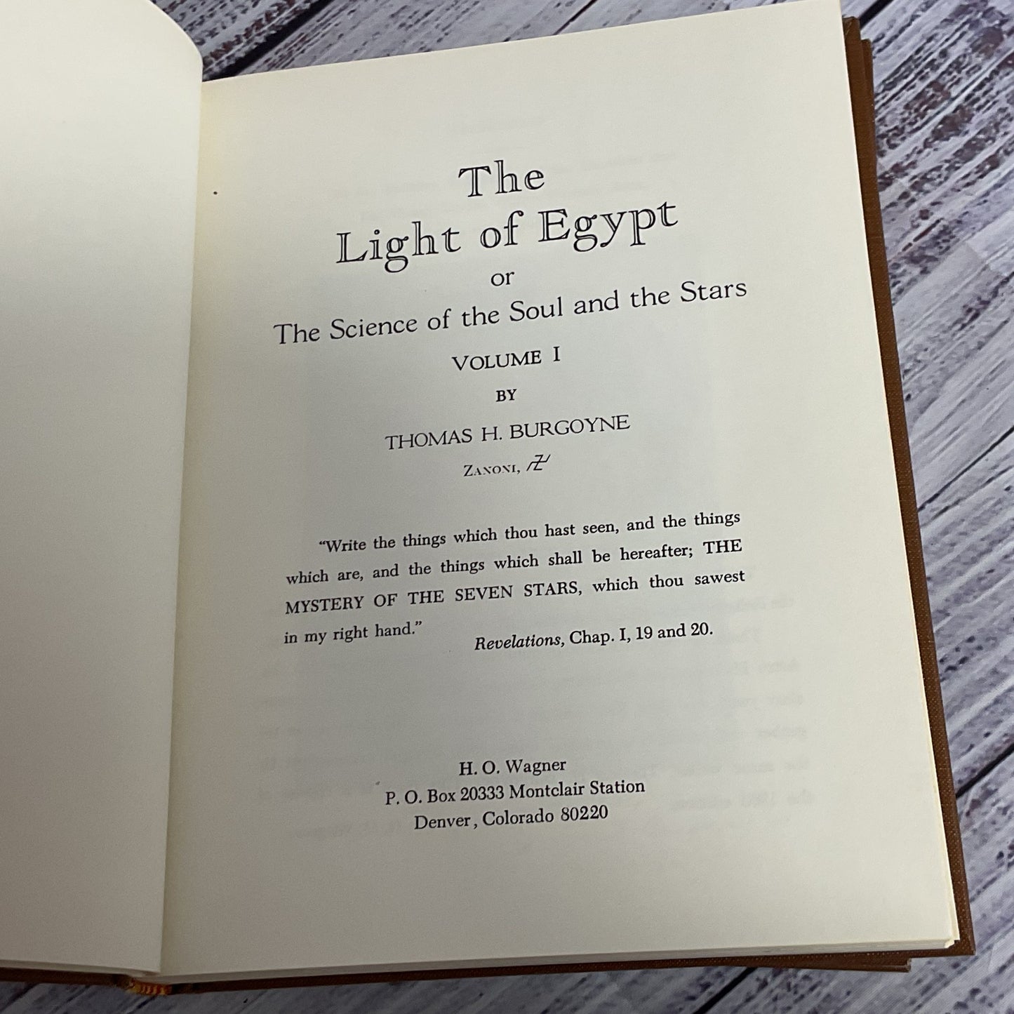 1965 THE LIGHT OF EGYPT or THE SCIENCE OF THE SOUL & STARS by Thomas H. Burgoyne