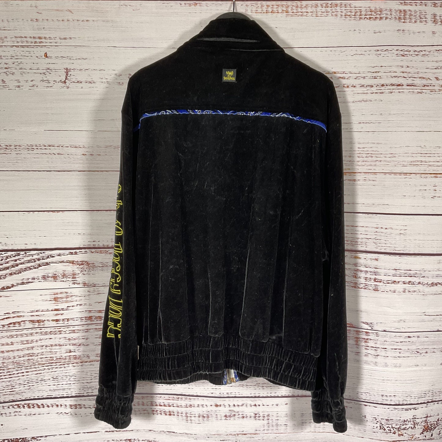 Snoop Dogg x Joyrich Black Velvet Embroidered Full Zip Jacket - Size S