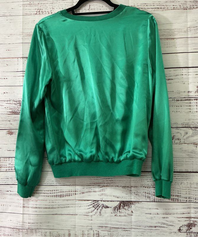 Women's Magaschoni Green Silk Blouse/Cardigan Size M/L
