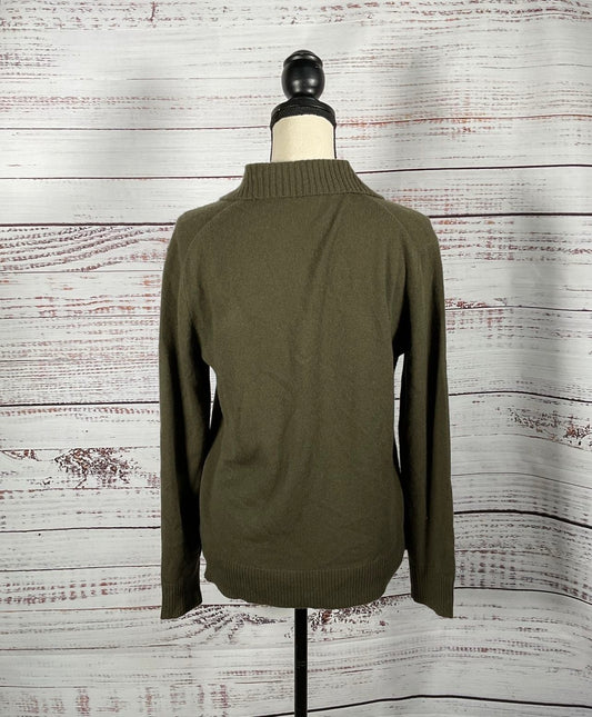 NWT Theory Green Cashmere Long Sleeve Slouchy Polo - Size Medium RETAIL: $375