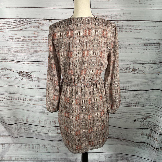 Madewell Broadway & Broome Melody Silk Georgette Chiffon Ikat Print Dress Size 8