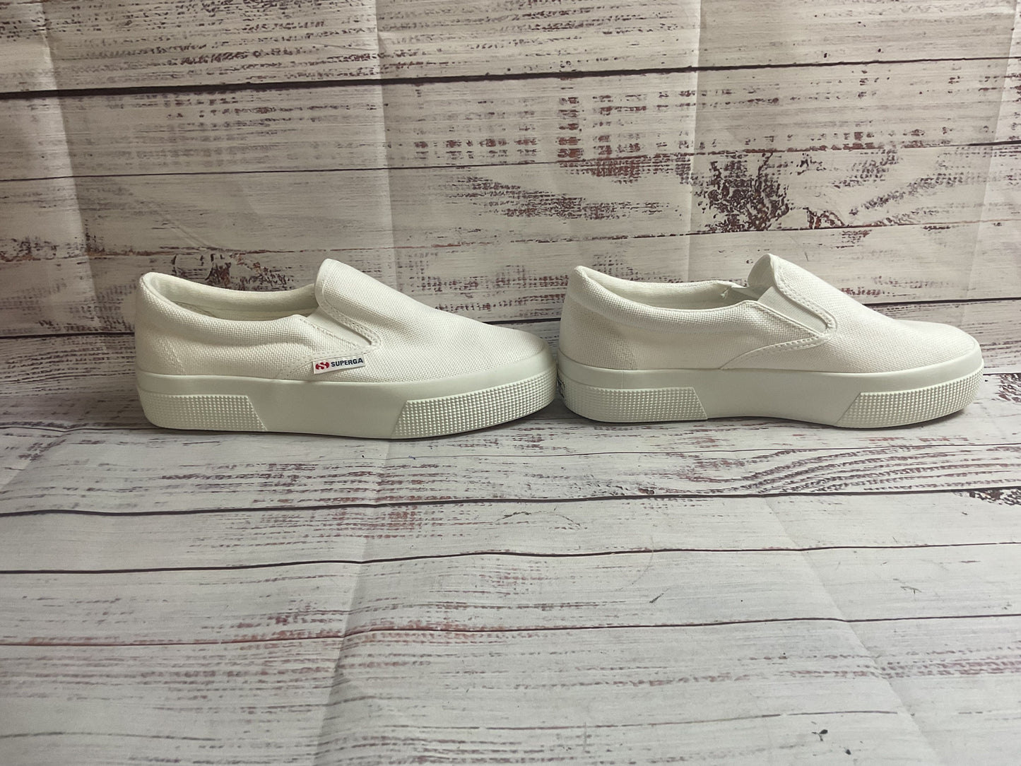 Superga 2740 Slipon White Platform Athletic Shoe Unisex Adults Size 39
