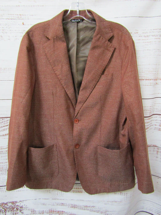 Fusaro Antonio Men's Brown Wool Blend Blazer Jacket Size 52 Made in Italy