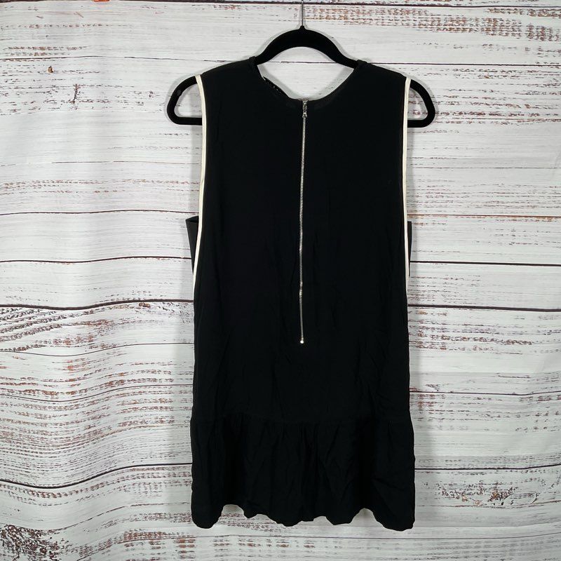 Sandro Black Sleeveless Mini Dress w/ White Detail - Size 3