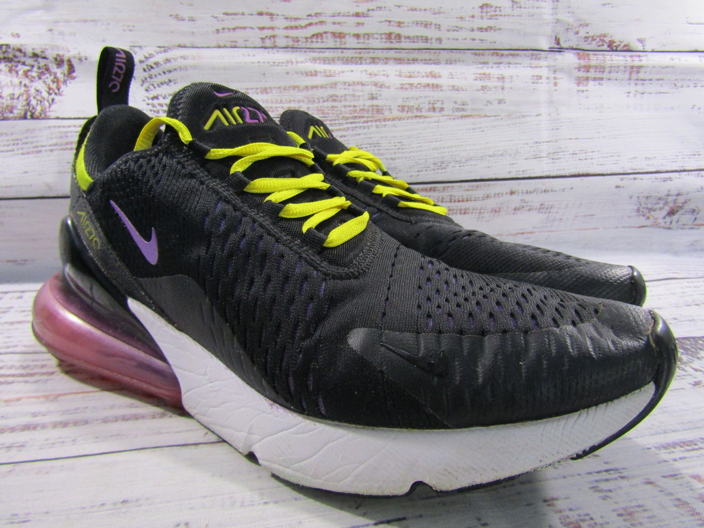 Nike Air Max 270 Men's Black Hyper Magenta Sneakers Size 9 AH8050-006