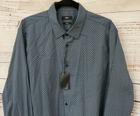 Hugo Boss Men's Blue Button Down Slim Fit Dress Shirt Size XL