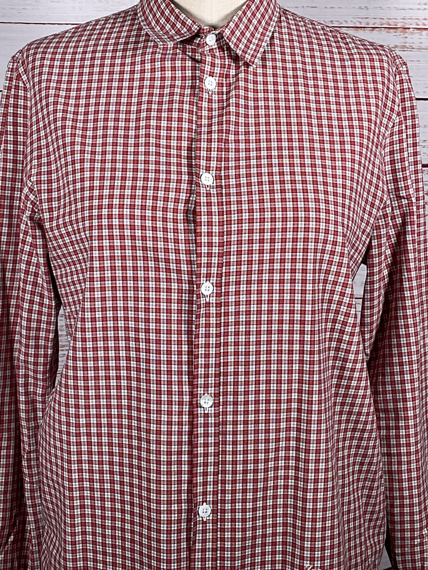 Zadig & Voltaire Plaid Button Down Shirt Red White M