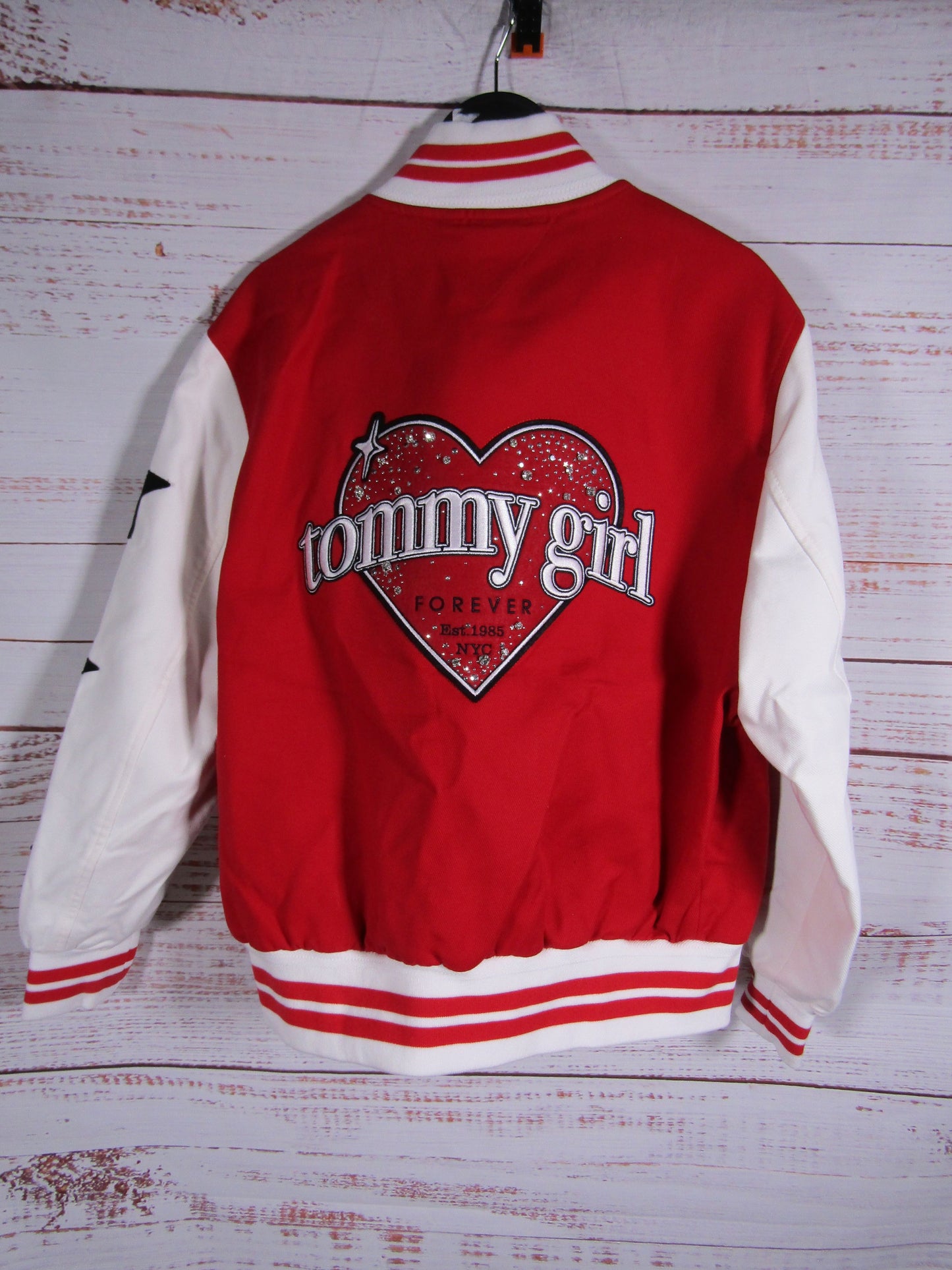 Tommy Hilfiger Tommy Girl Heart Logo Varsity Jacket Size S