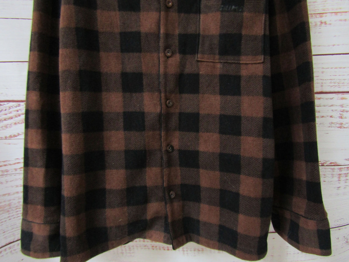 Skims Women's Brown Jasper Buffalo Plaid Sleep Shirt Size S