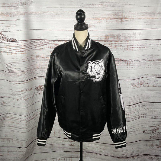 Chi Flo X Matt & Kim Black Nightmare Tiger Limited Edition Bomber Jacket Size M