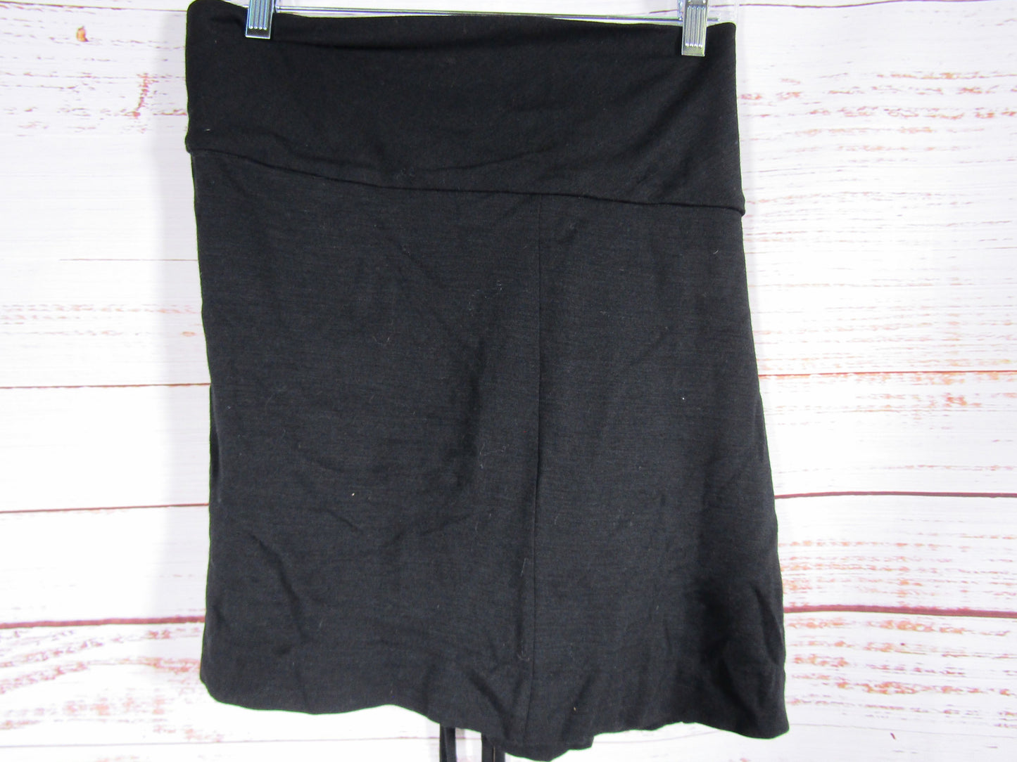 Isabel Marant Women's Black Wool Blend Faux Wrap Tie Skirt Size 36