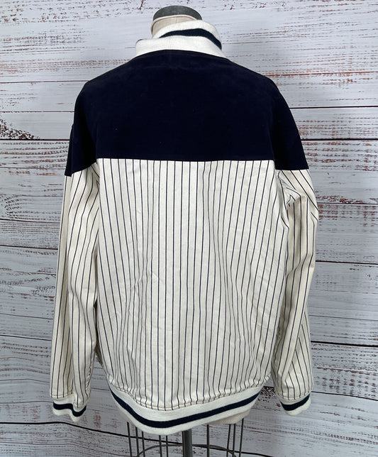 Billionaire Boys Club Season 6 Pinstripe Baseball Jacket Cream XL