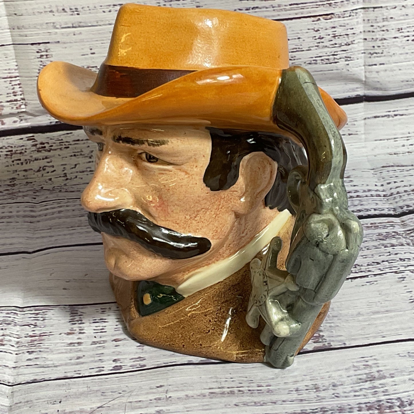 VTG. 1984 ROYAL DOULTON The Wild West Wyatt Earp Mug- 6"