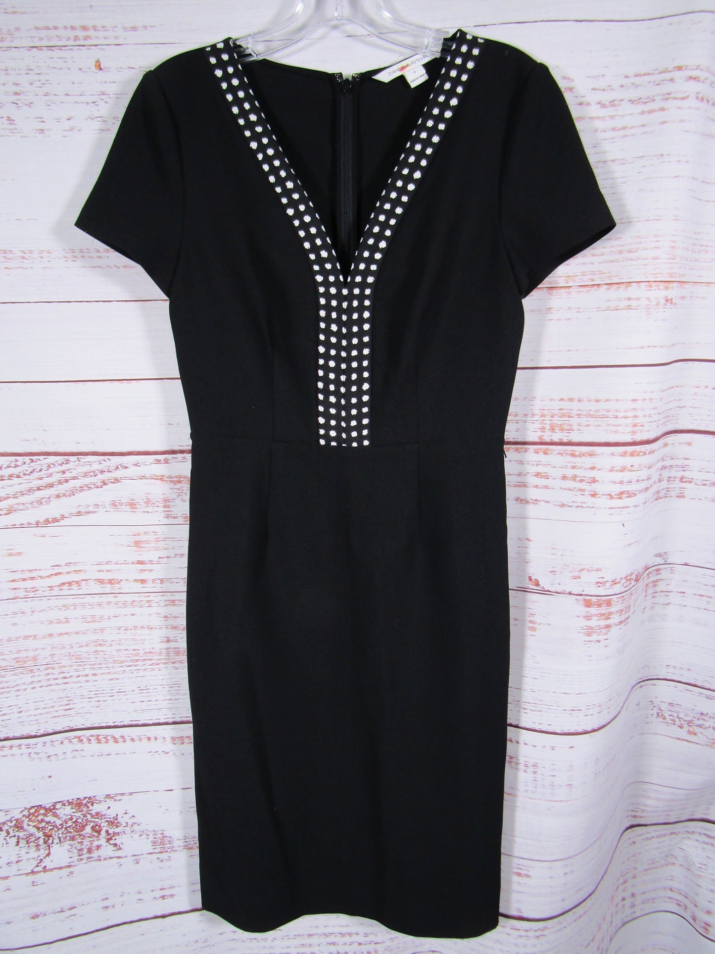Diane von Furstenberg Maisie Women's Black Sheath Dress Size 4