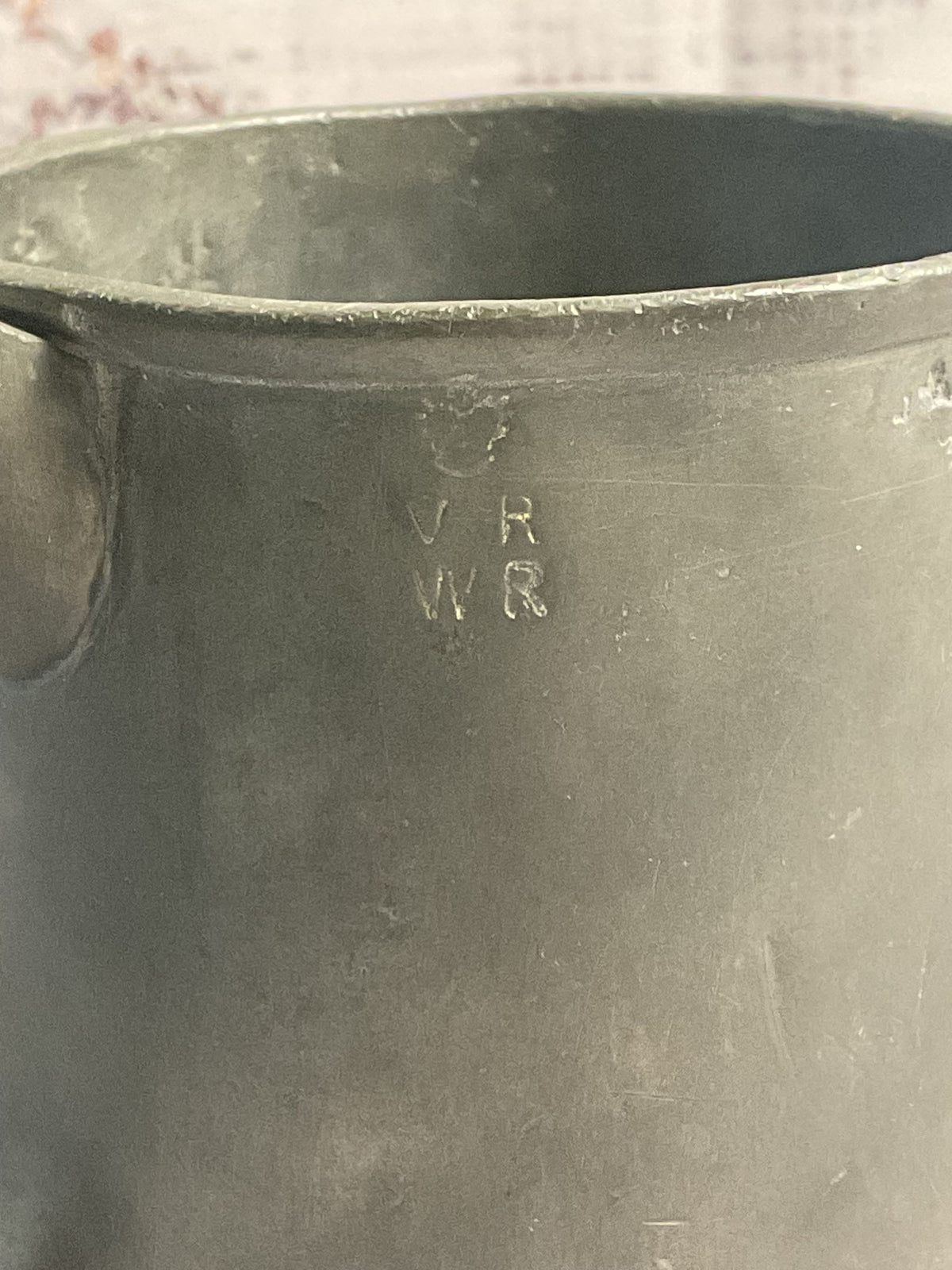Vintage Pint Pewter Mug Stamped VRWR