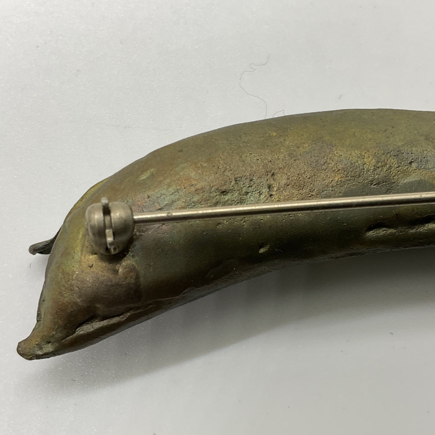 VTG. MICHAEL MICHAUD 7 Pearl Peapod Brooch Hand Patina Bronze- 3.25"