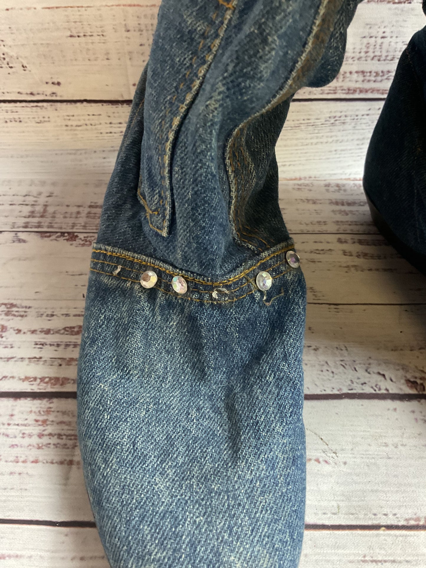 Matake Blue Denim Ankle Boot Shoes Women 7.5