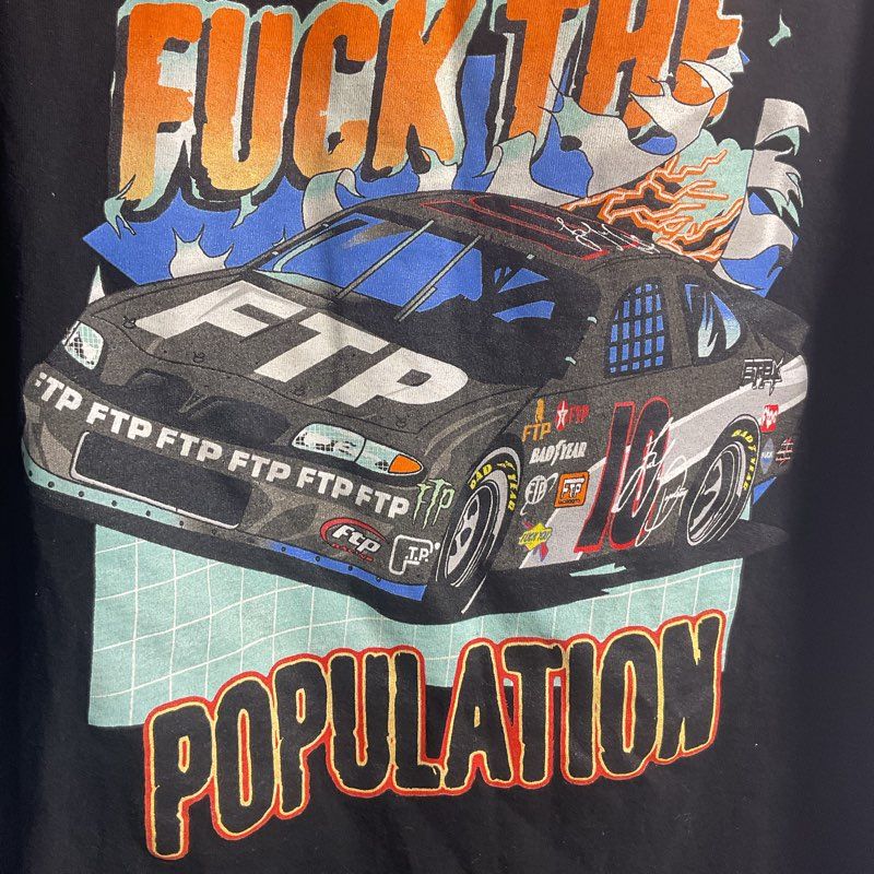 FTP Fuck the Population Black Nascar S/S Hypebeast Streetwear T-shirt - Size M