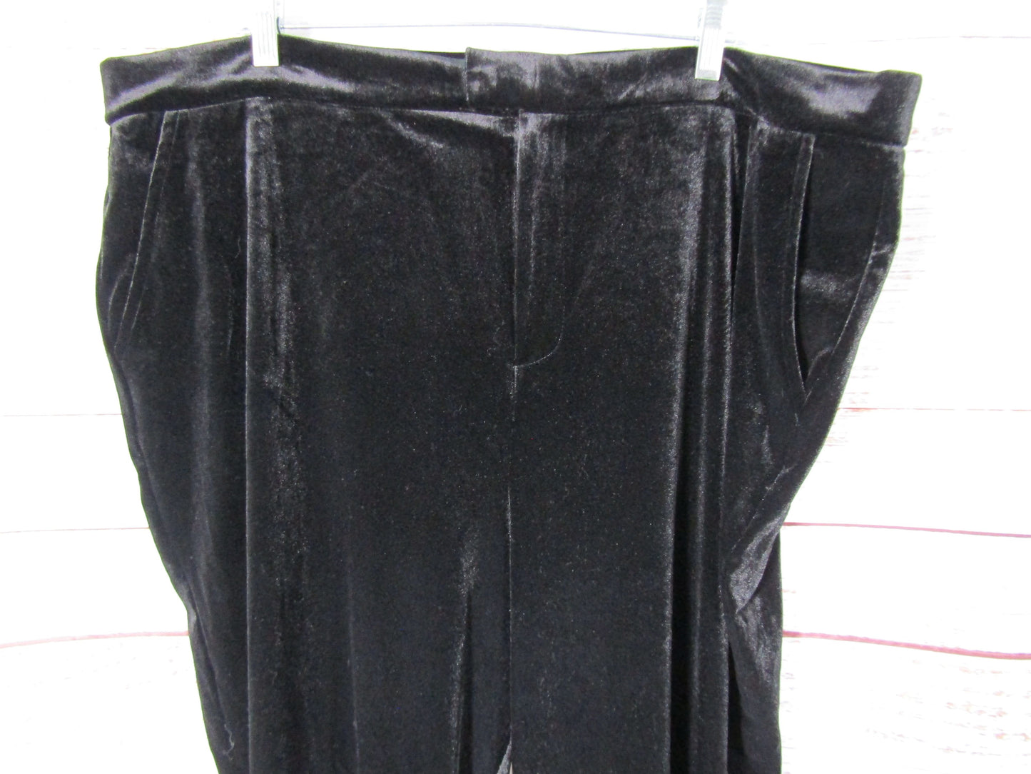 Good American Women's Black Velvet Pants Size 7 GKB0003