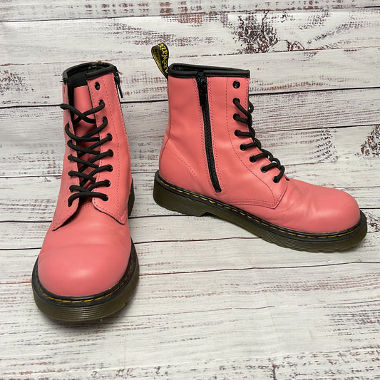Dr. Martens 1460Y Pink Patent Leather Side Zip Combat Boot Size 6L 5M